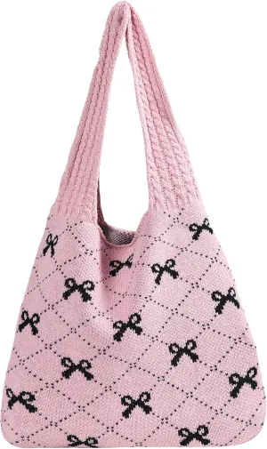 Aroghehiz Beach Bags for Women Crochet Tote Bag Summer Vacation Aesthetic Tote Knit Bag