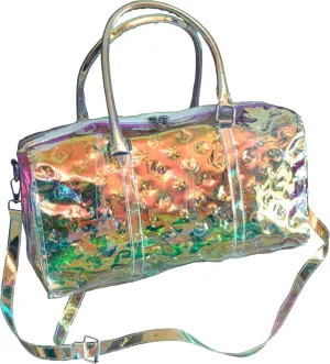 AROKH Duffel Bag, Holographic PVC Travel Beach Gym Handbag, Waterproof, Spacious Main Compartment, Adjustable Shoulder Strap, 35L, Women