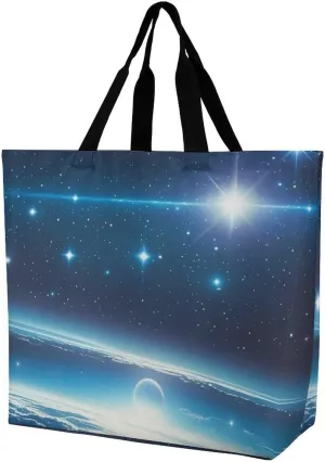 Astronomical Art Printed Large Capacity Shoulder Handbags Beach Tote Bags Shopping Storage Bag Washable Bag for Women Travel