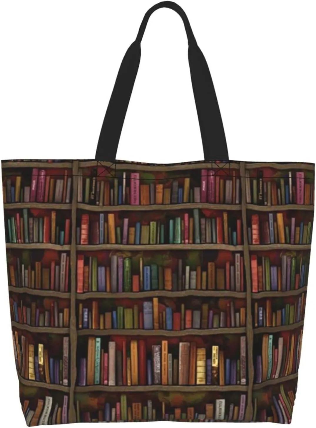 ASYG Books Tote Shoulder Bag Library Grocery Bags Storage Handle Shopping Bag Portable Cute Bag