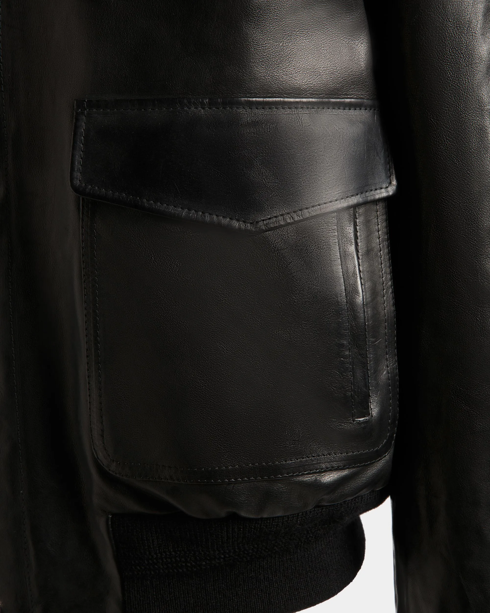 Aviator Jacket In Black Leather