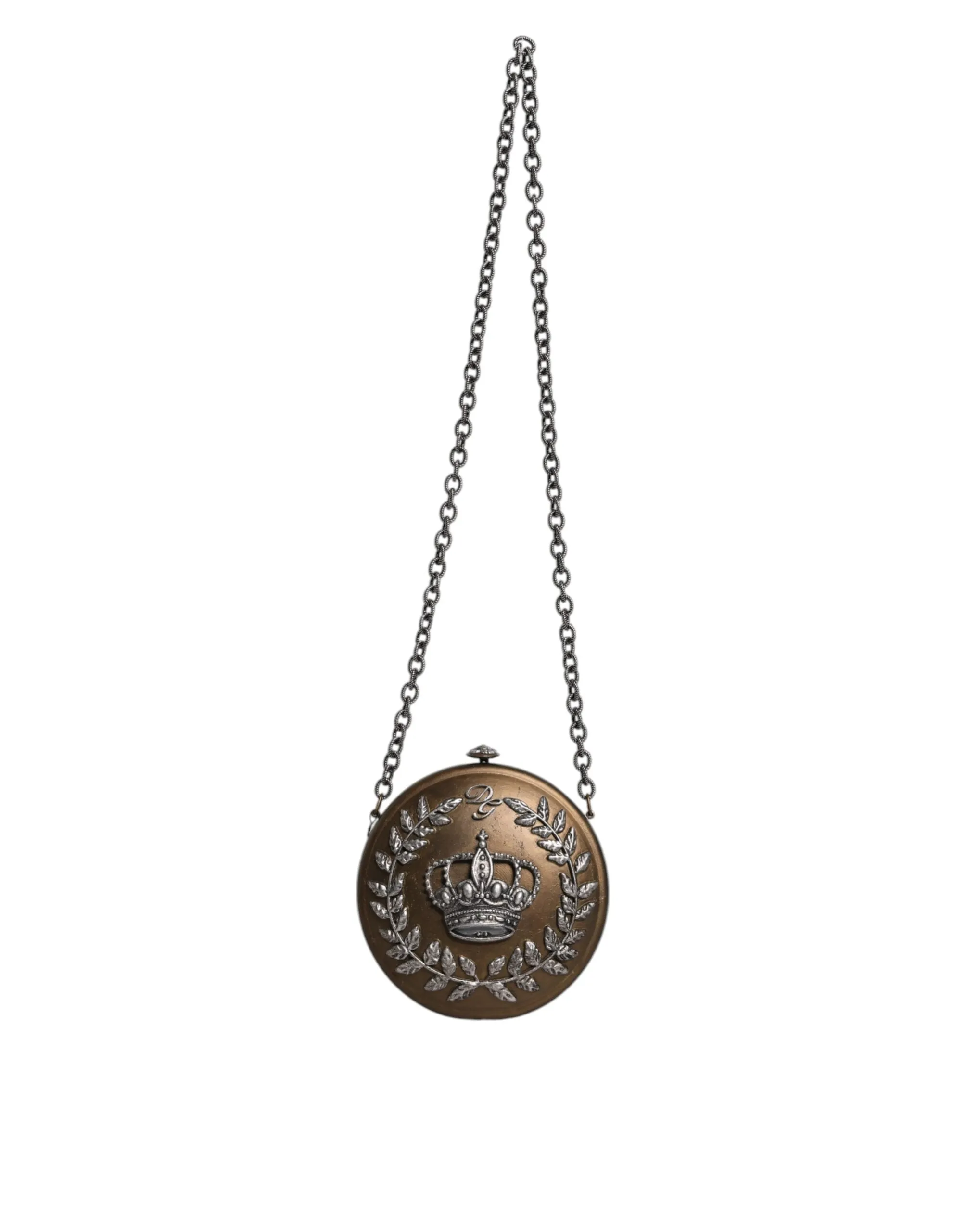 Bag Streamlined & Dolce Gabbana Gold Crown Clutch Crossbody Metal DG Client satisfaction Brass
