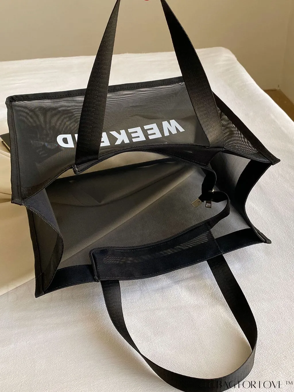 BagForLove - Large Capacity Tote Bag with Mesh Alphabet Print