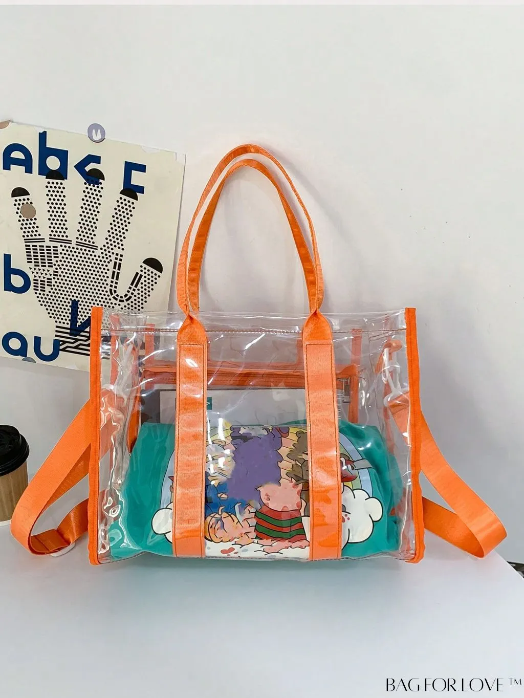 BagForLove - Medium Pink Clear Square Bag