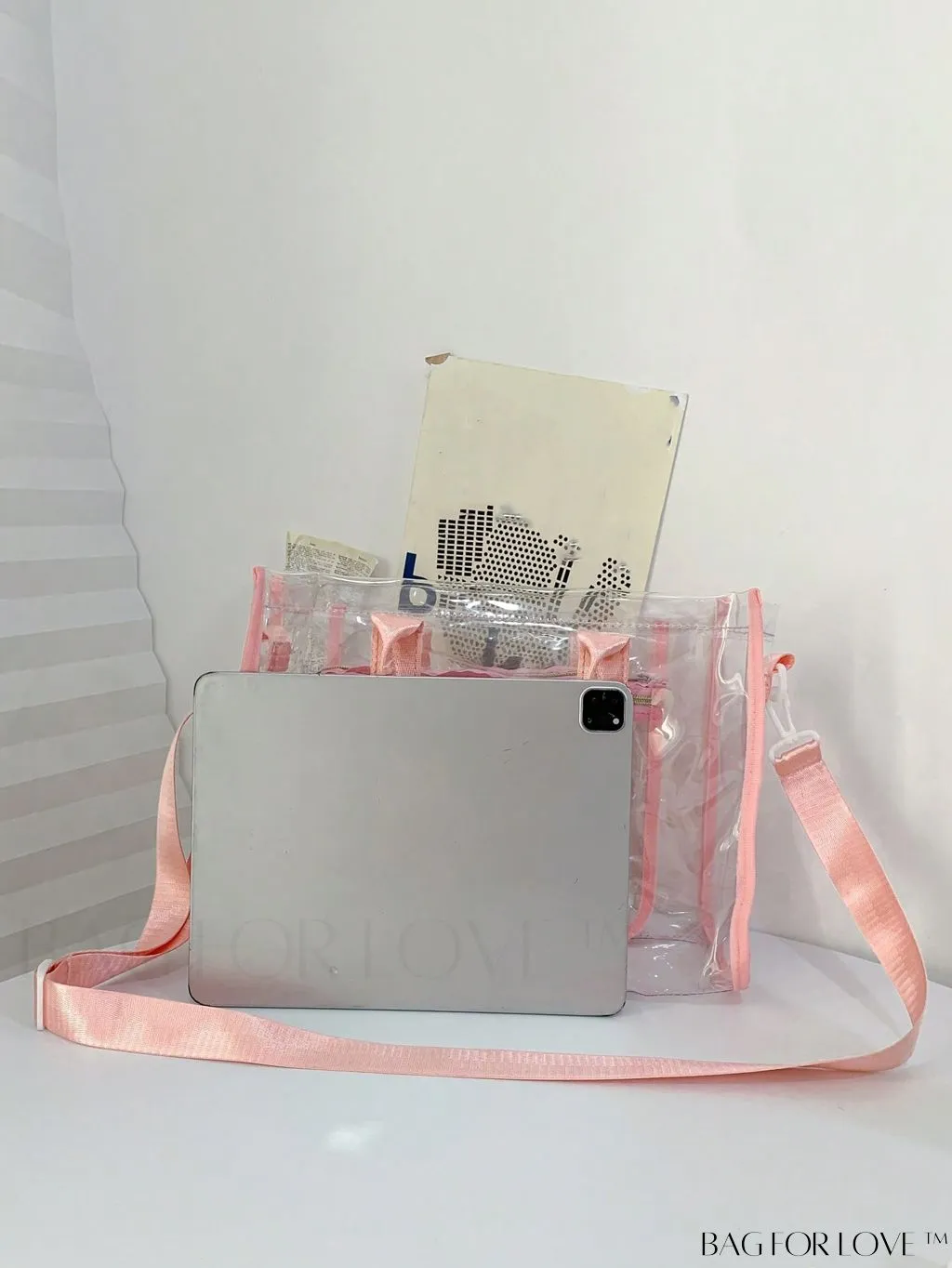 BagForLove - Medium Pink Clear Square Bag