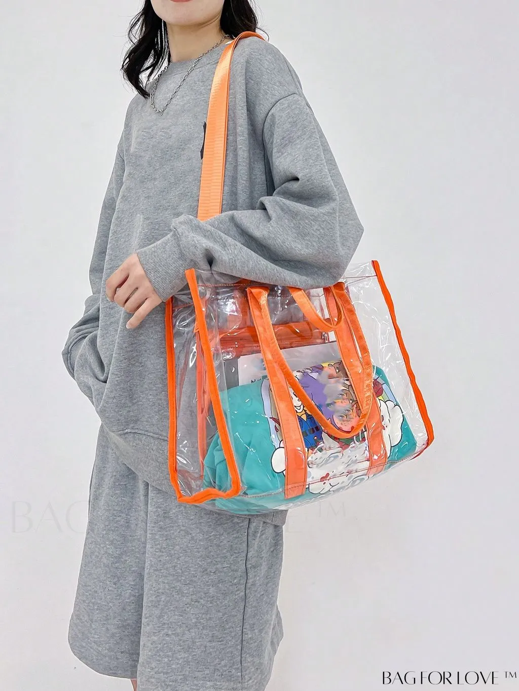 BagForLove - Medium Pink Clear Square Bag