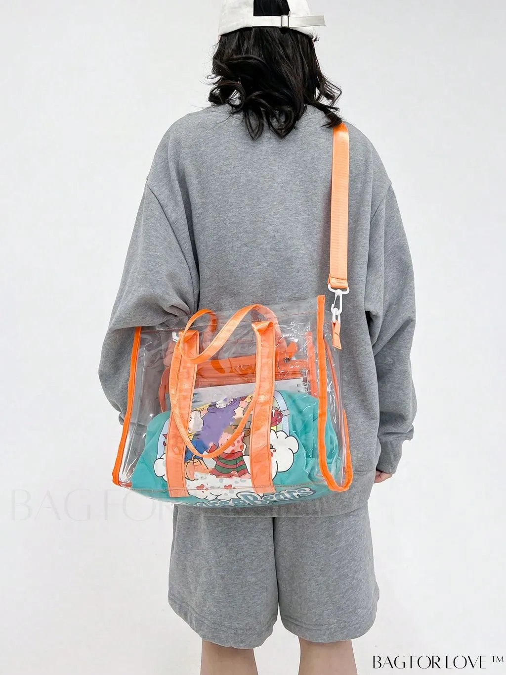 BagForLove - Medium Pink Clear Square Bag