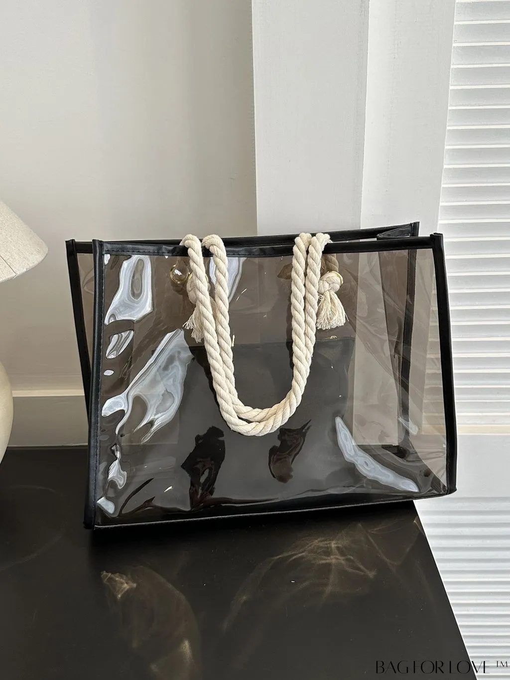 BagForLove - Stylish One Shoulder Summer Tote Bag with Inner Pouch â Transparent Design