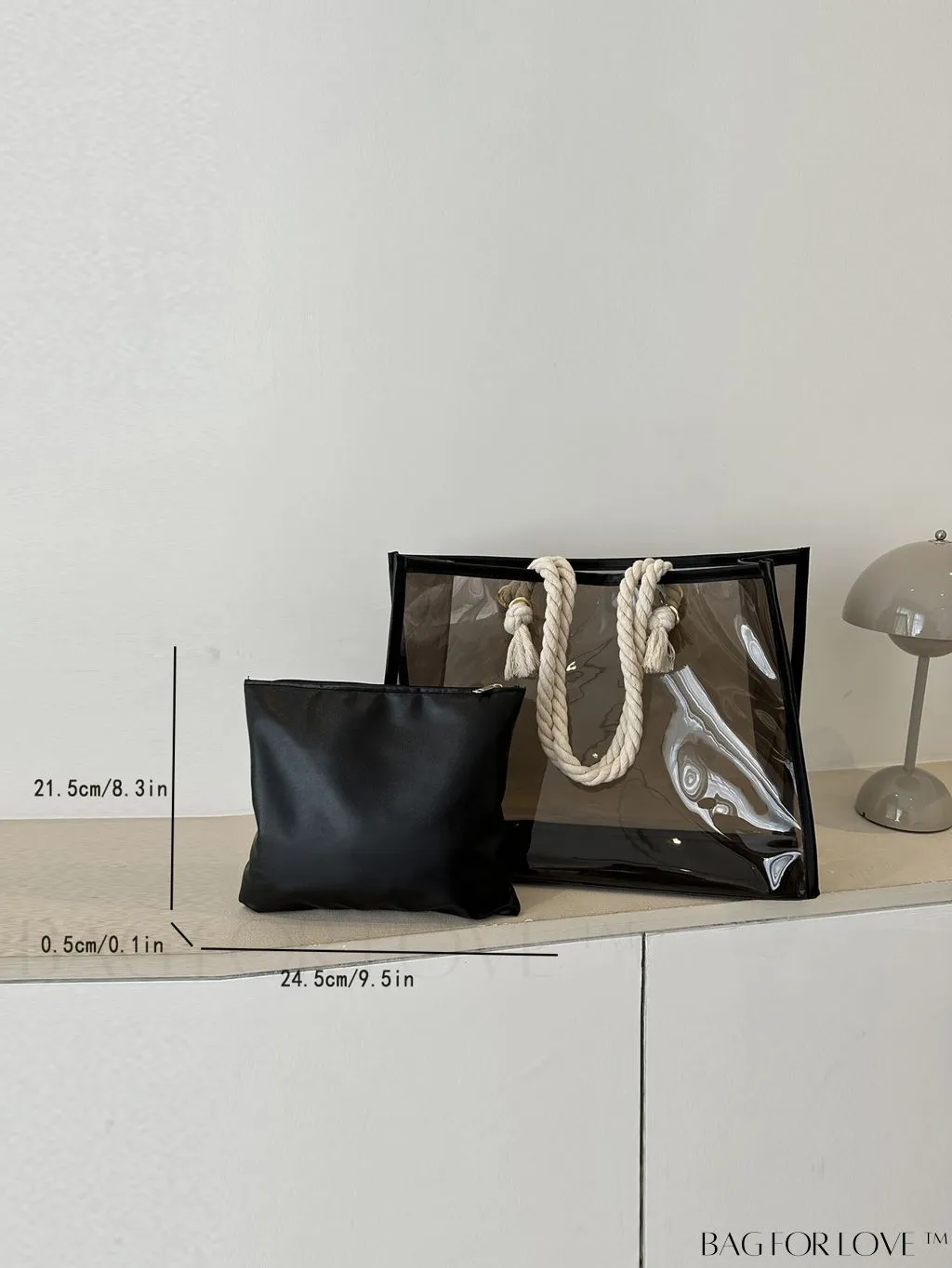 BagForLove - Stylish One Shoulder Summer Tote Bag with Inner Pouch â Transparent Design