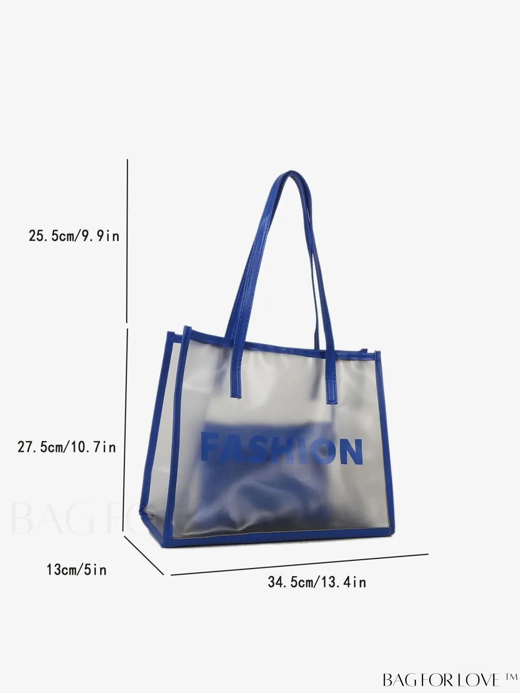 BagForLove - Stylish Transparent Color Block Womens Beach Tote - Set of 2