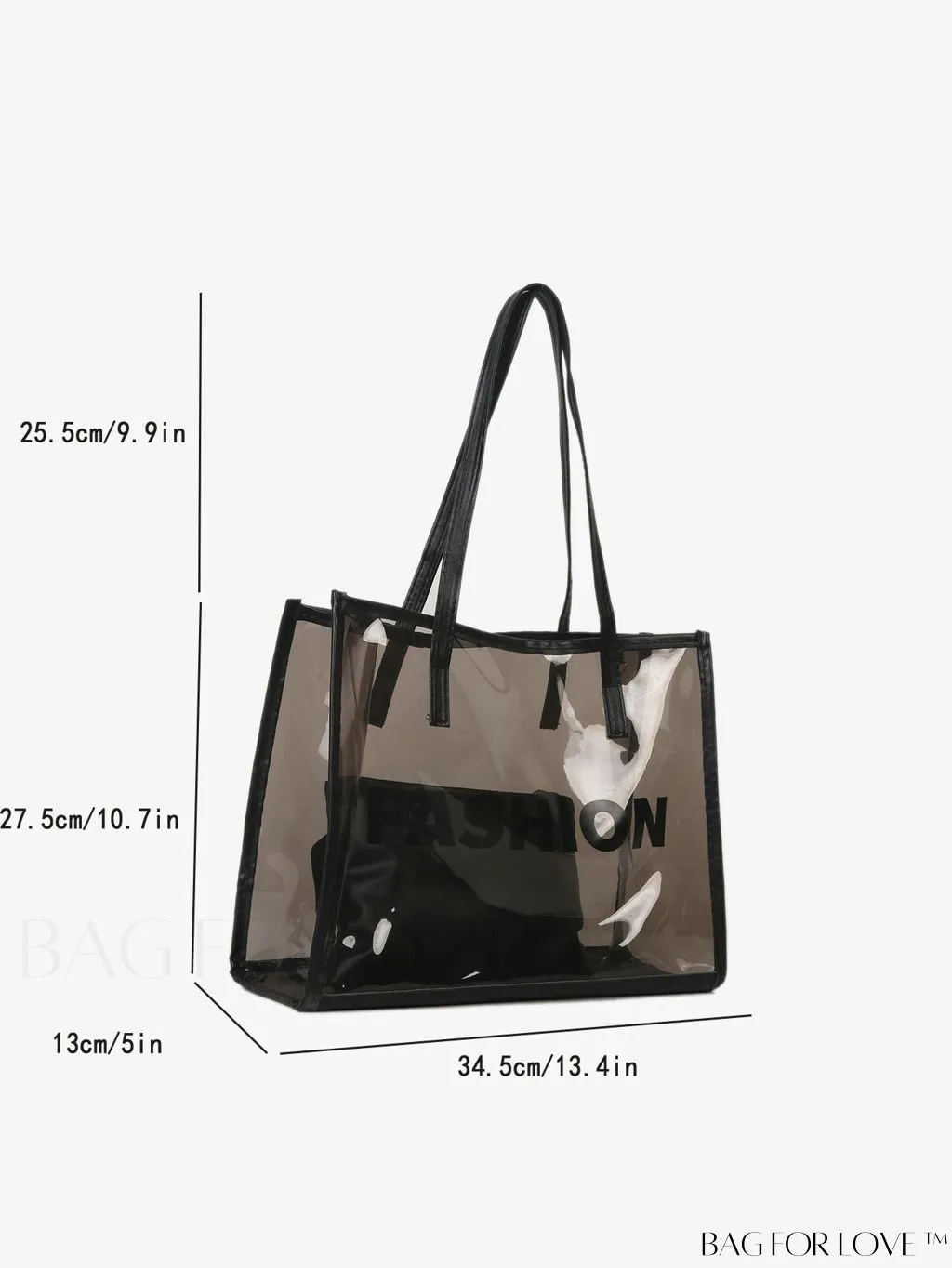 BagForLove - Stylish Transparent Color Block Womens Beach Tote - Set of 2