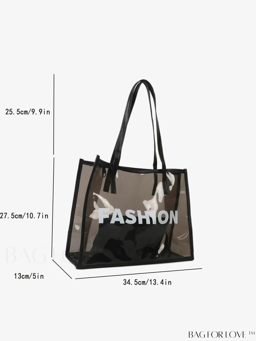 BagForLove - Stylish Transparent Color Block Womens Beach Tote - Set of 2