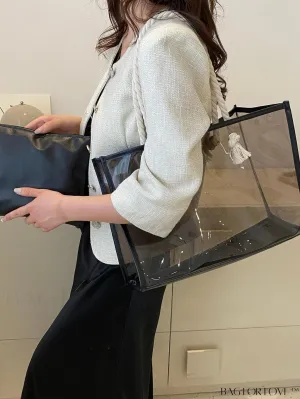 BagForLove - Versatile Shoulder Tote Bag with Inner Pouch - Ideal for Students, Suitable for Various Occasions