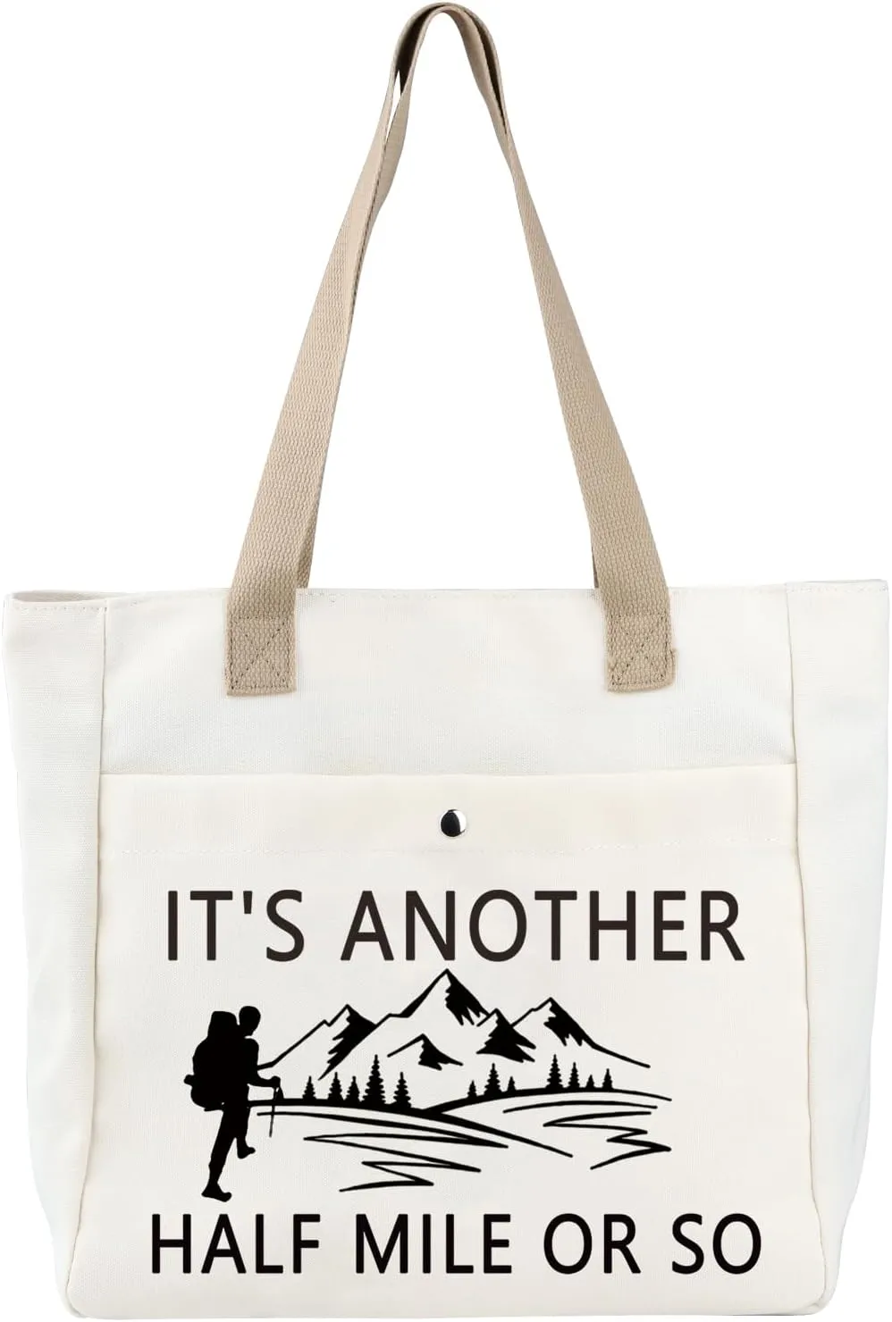 BDPWSS Hiking Tote Bag Hiking Lover Gift Mountain Adventure Lover Gift It's Another Half Mile Or So Wanderlust Canvas Handbag