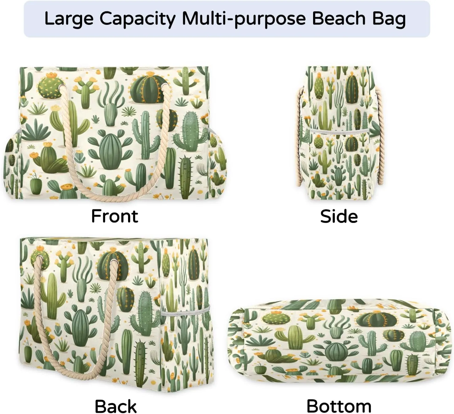 Beach Bags for Women, Large Waterproof Beach Tote Bag for Gym Grocery Travel