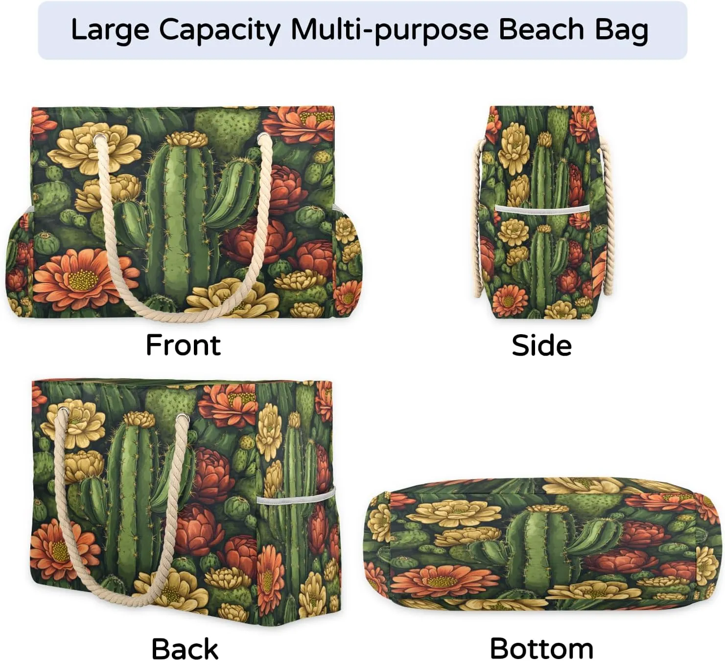 Beach Bags for Women, Large Waterproof Beach Tote Bag for Gym Grocery Travel