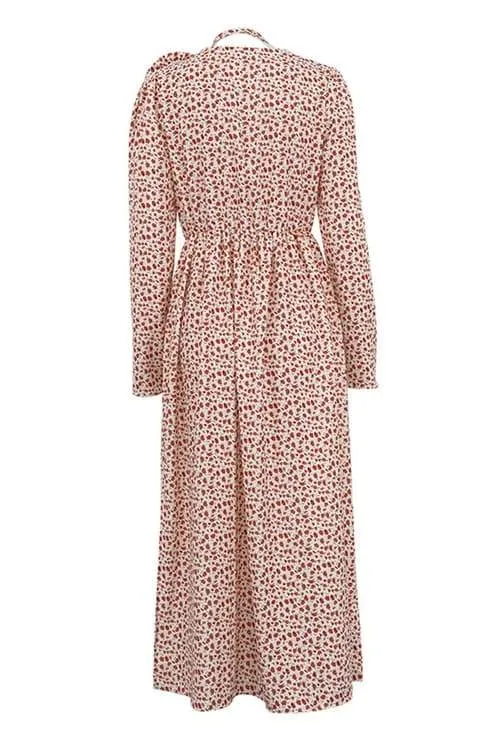 Bertha Floral V-Neck Midi Dress | White | Spring | Silk