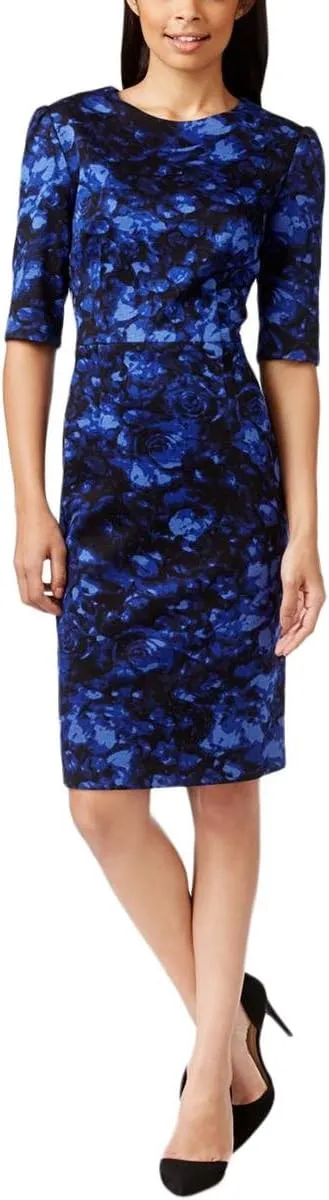 Betsey Johnson Women's Elbow-Sleeve Rose-Printed Knit Dress