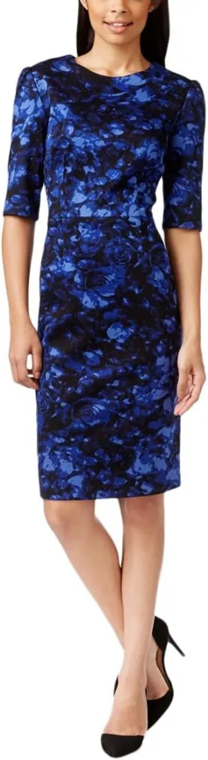 Betsey Johnson Women's Elbow-Sleeve Rose-Printed Knit Dress