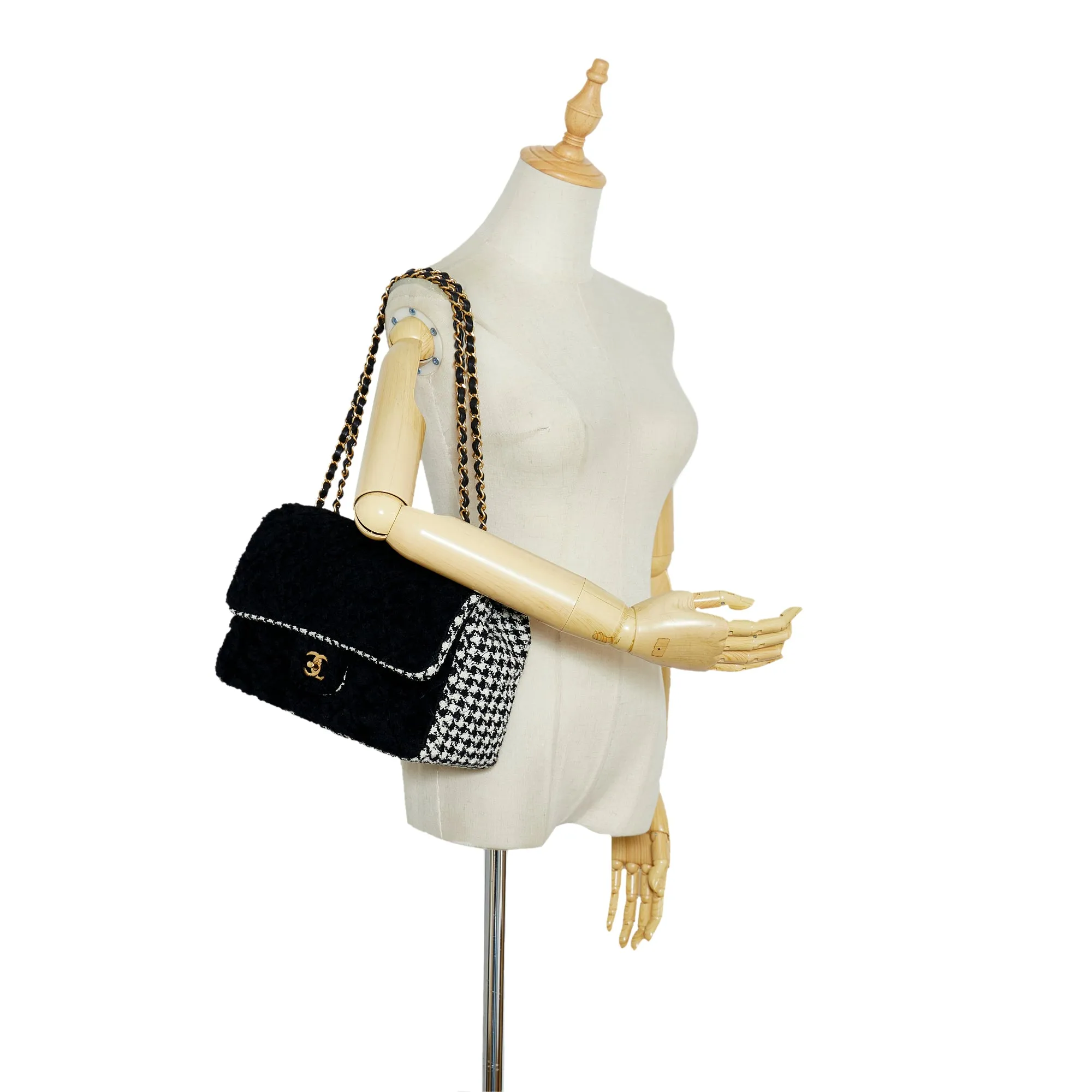Black Chanel Shearling CC Turnlock Flap Bag