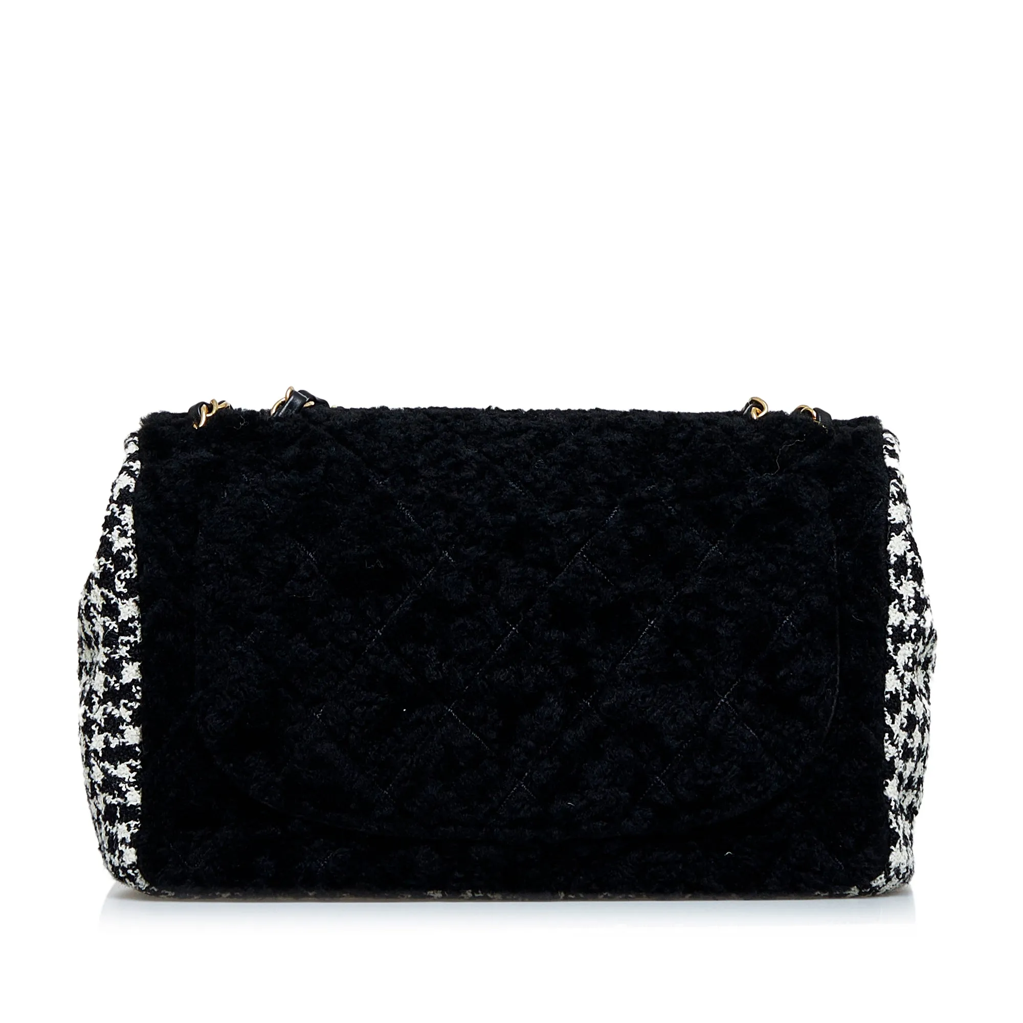Black Chanel Shearling CC Turnlock Flap Bag