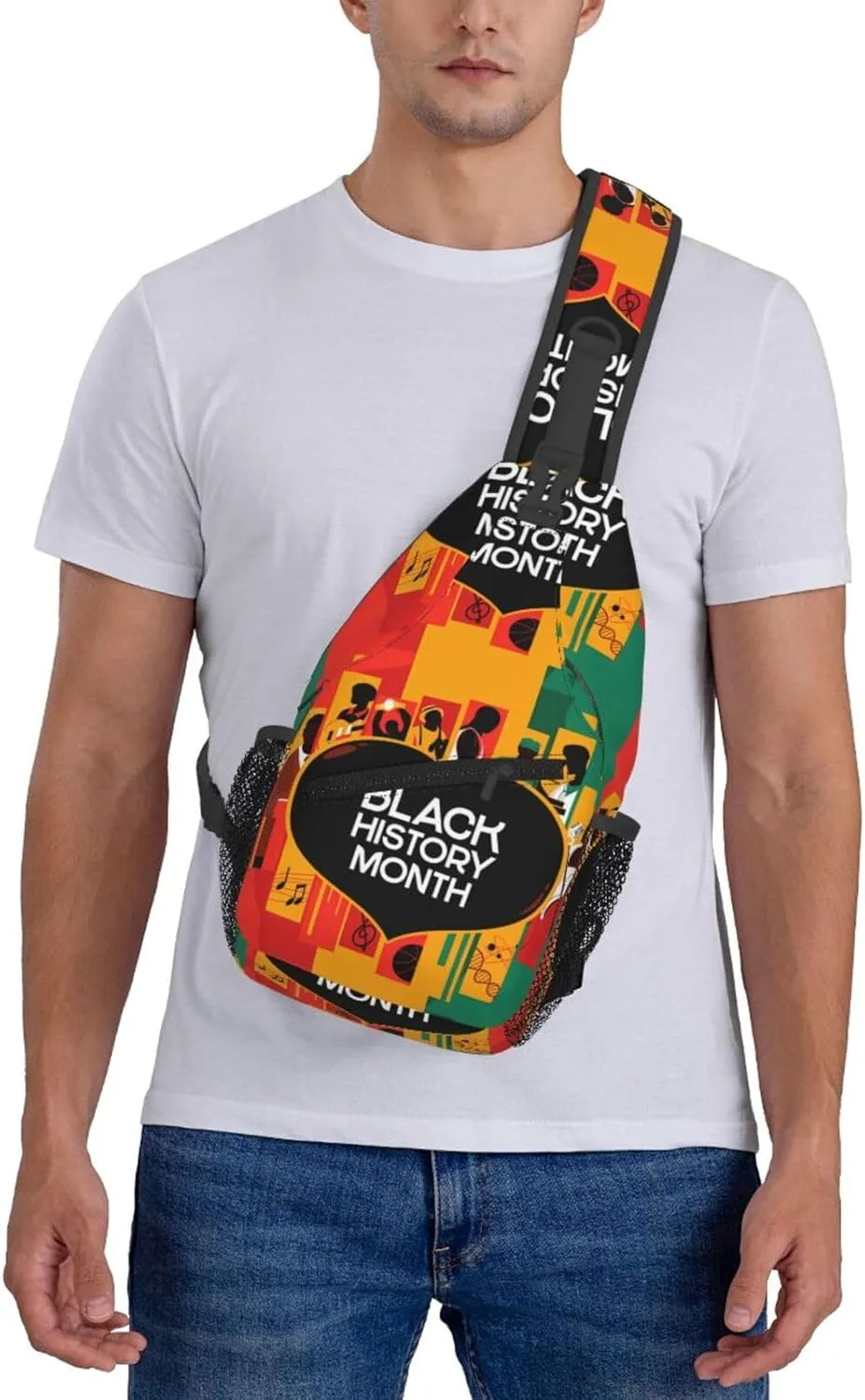 Black History Month Sling Bag Adjustable Crossbody Bag Casual Chest Bags Travel Shoulder Backpack For Women Men