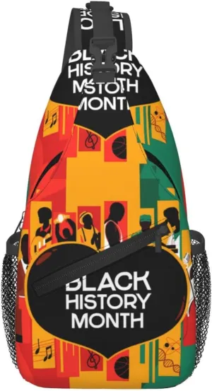 Black History Month Sling Bag Adjustable Crossbody Bag Casual Chest Bags Travel Shoulder Backpack For Women Men