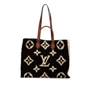 Black Louis Vuitton Monogram Giant Shearling Teddy Onthego GM Tote Bag