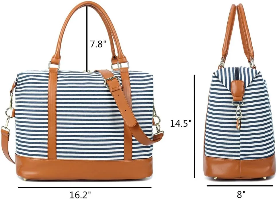 BLUBOON Travel Tote Bags with Zipper Ladies Canvas Bag Weekender Overnight Bag for Women Carry on Duffel Bag Trolley Sleeve