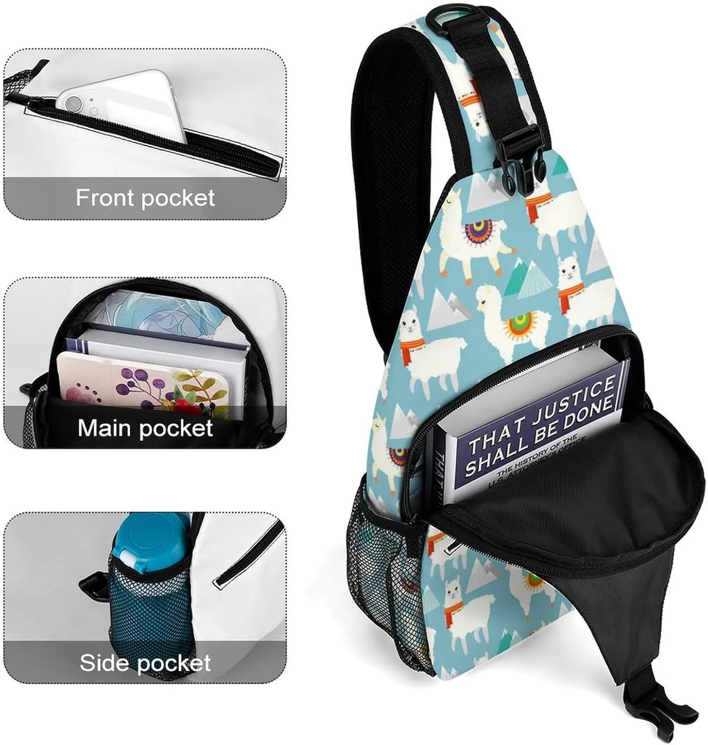 Blue And White Cute Shark Versatile And Convenient Multipurpose Crossbody Bag - Perfect for Travel And Hiking