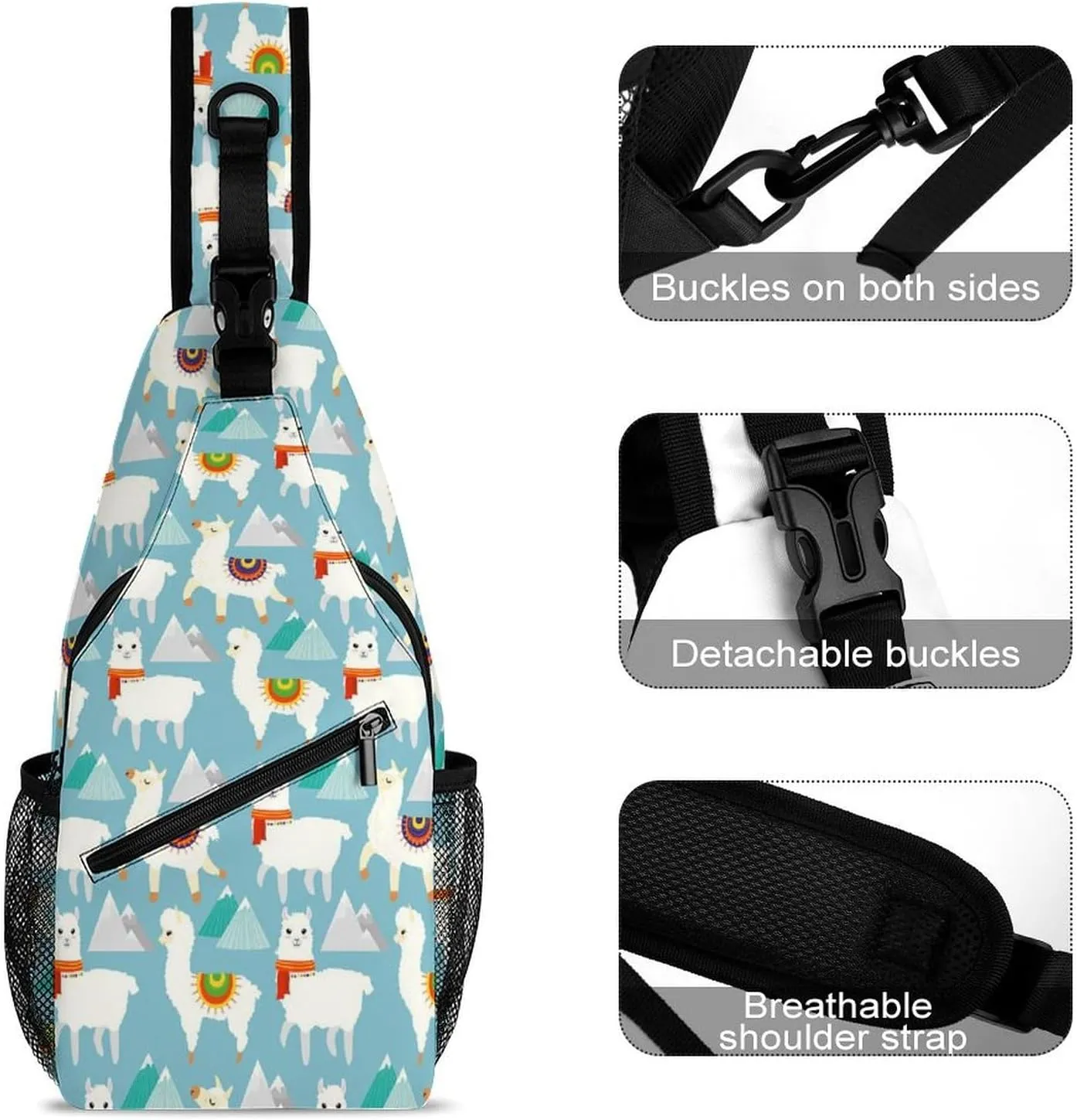 Blue And White Cute Shark Versatile And Convenient Multipurpose Crossbody Bag - Perfect for Travel And Hiking