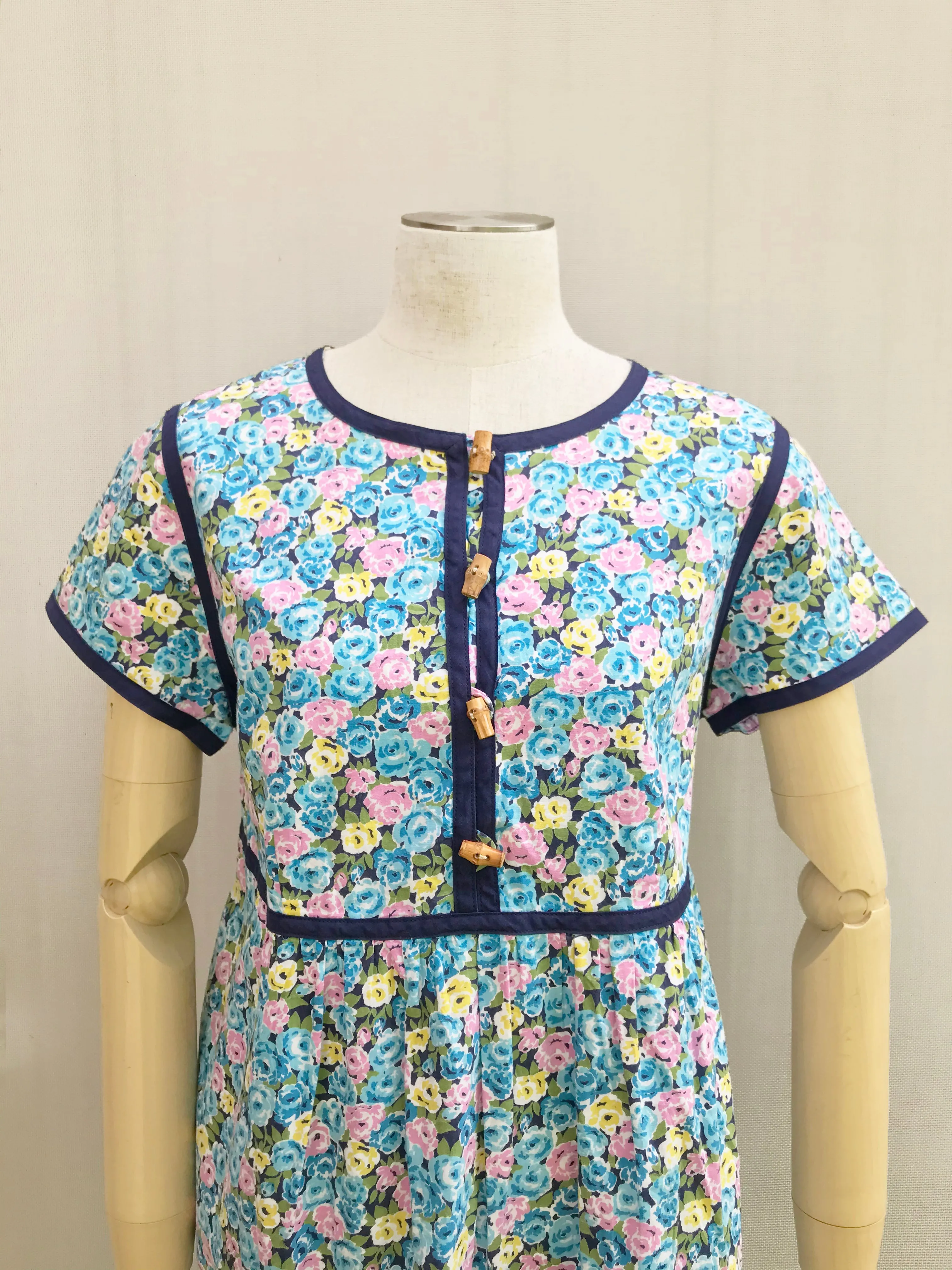 Blue Binding Floral Dress