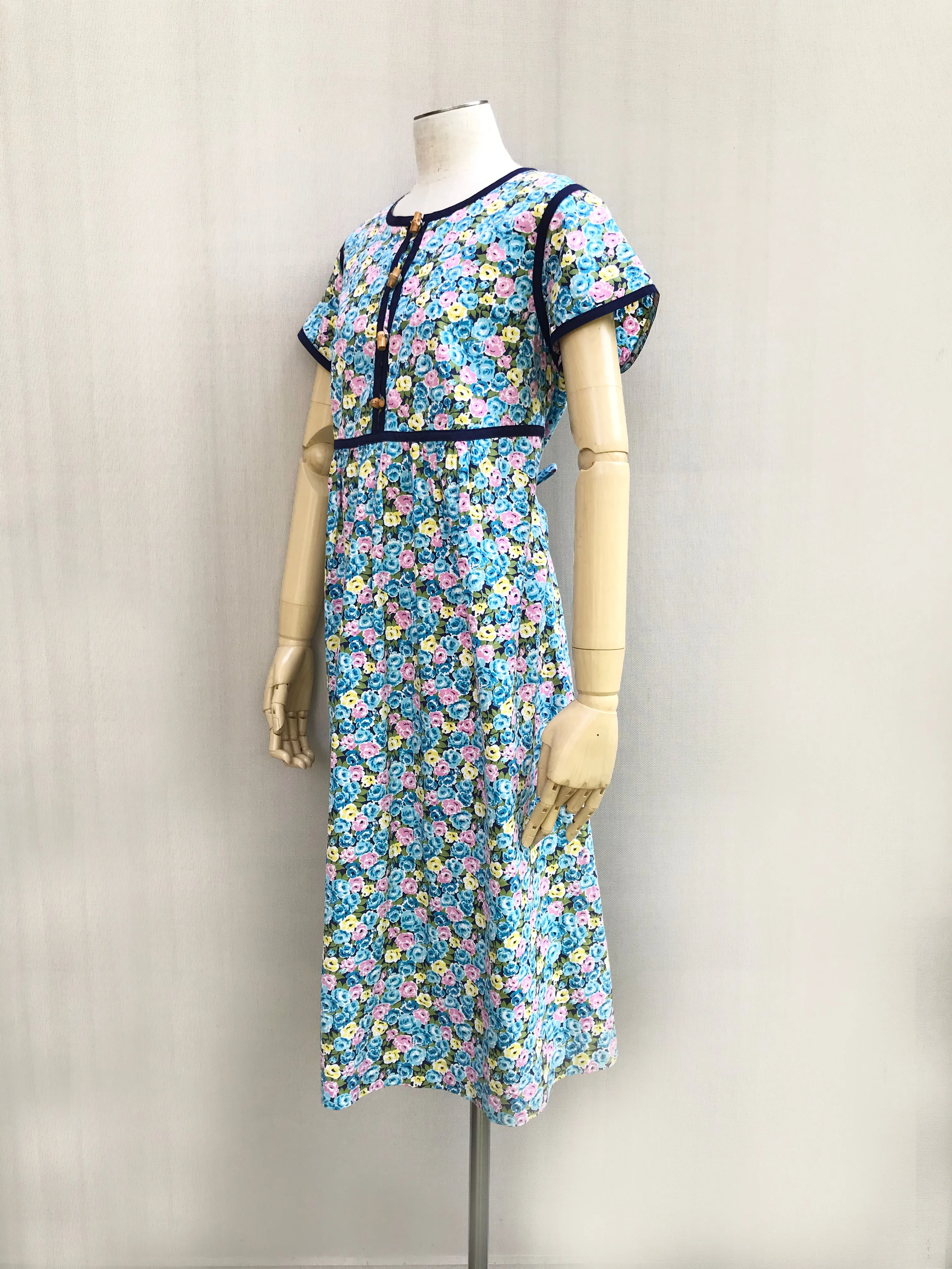 Blue Binding Floral Dress