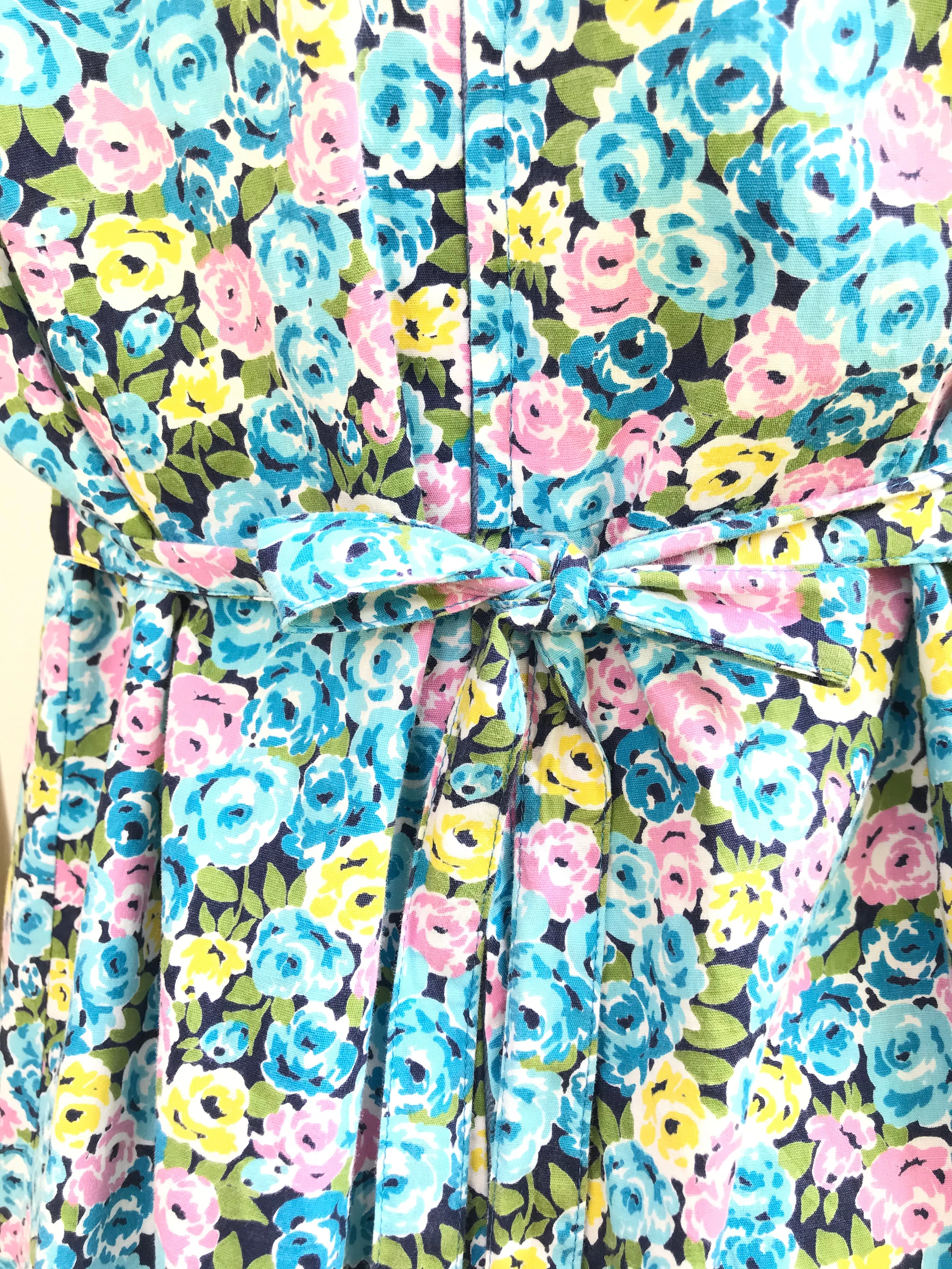 Blue Binding Floral Dress