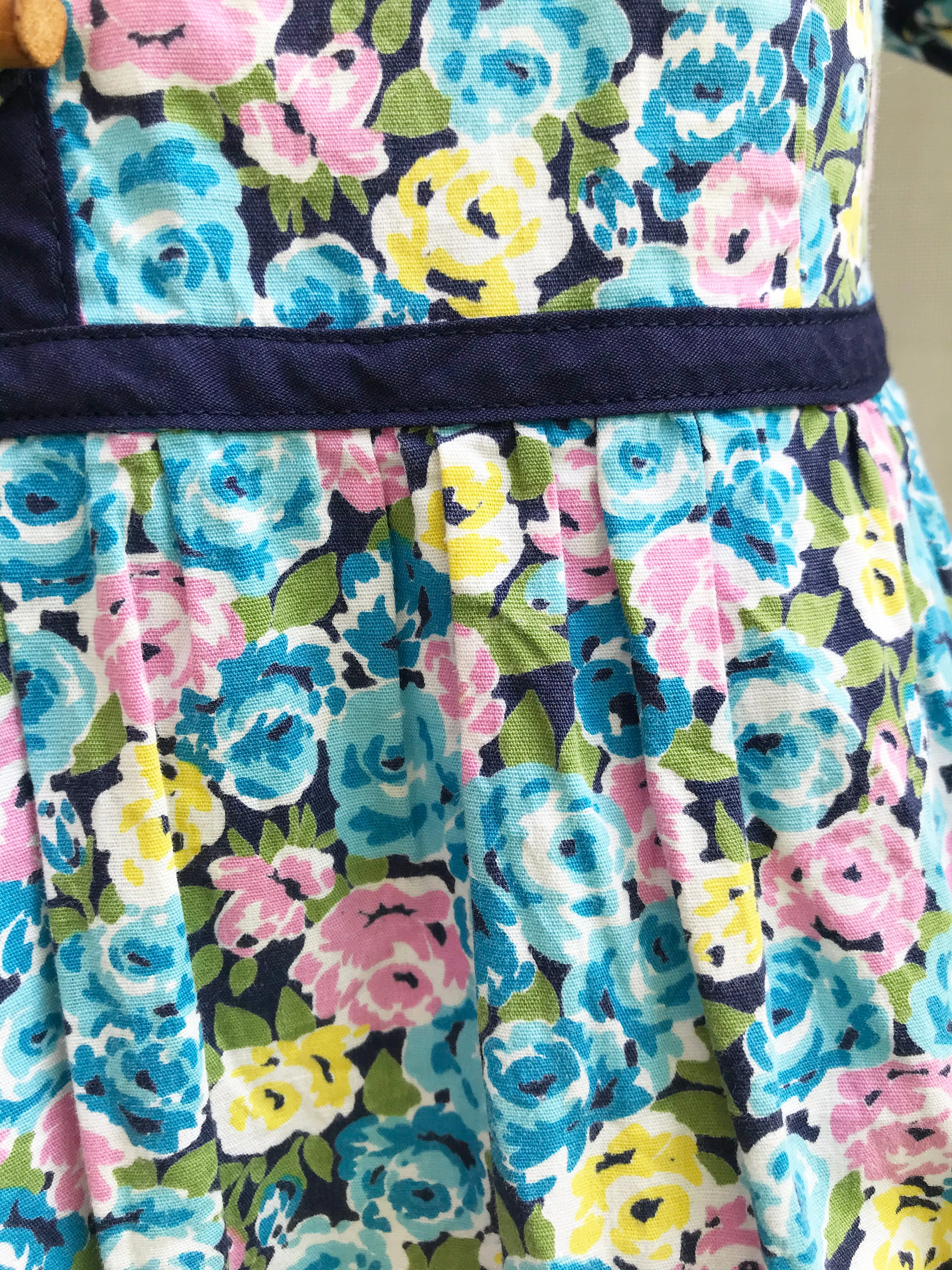 Blue Binding Floral Dress