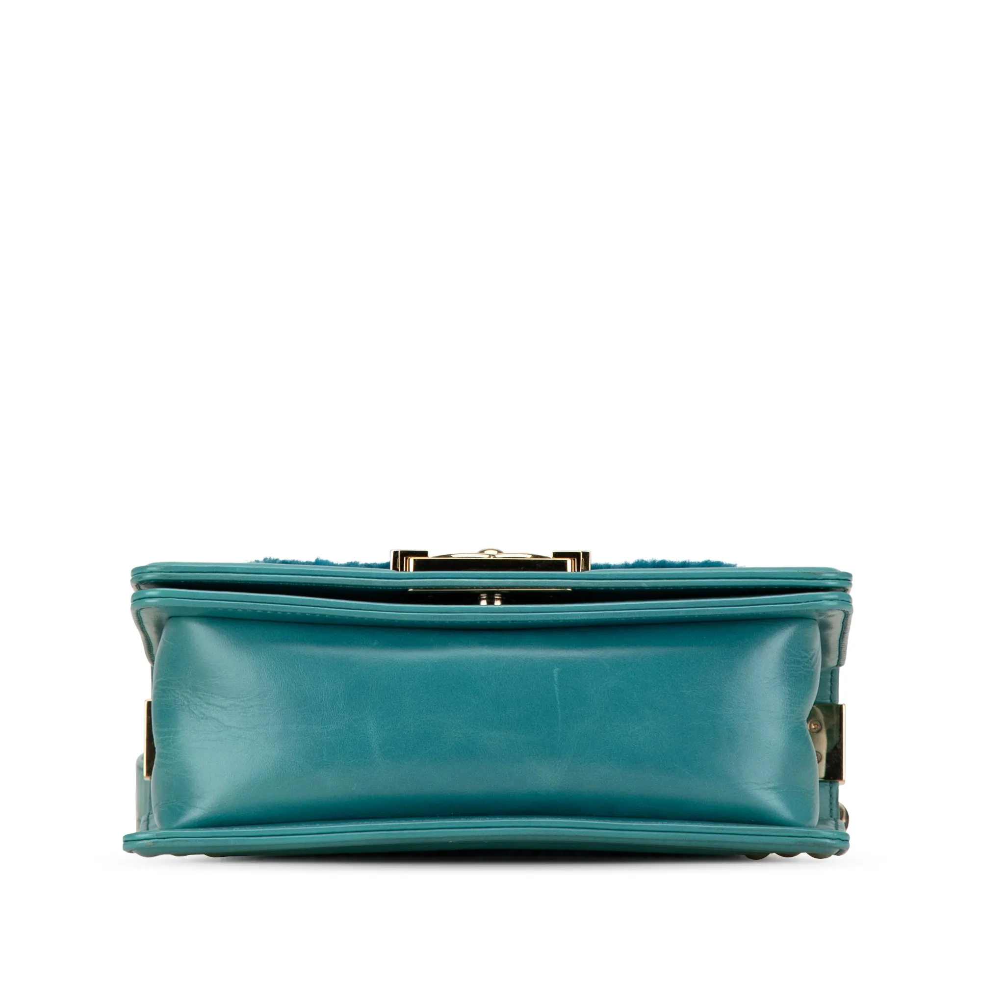 Blue Chanel Small Shearling Boy Flap Crossbody Bag