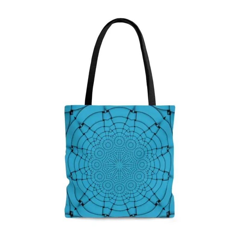 Blue Geometric Print Tote Bag that Turns Heads