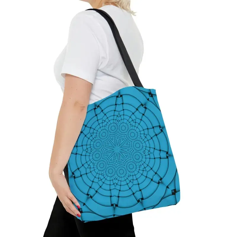 Blue Geometric Print Tote Bag that Turns Heads