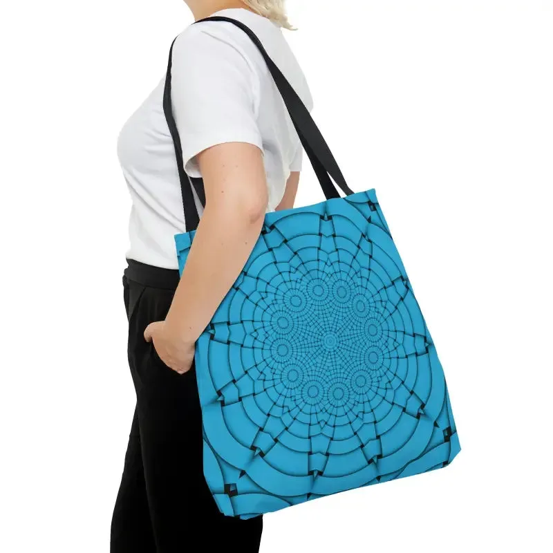 Blue Geometric Print Tote Bag that Turns Heads