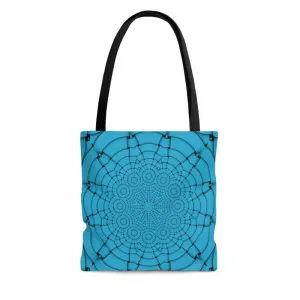 Blue Geometric Print Tote Bag that Turns Heads
