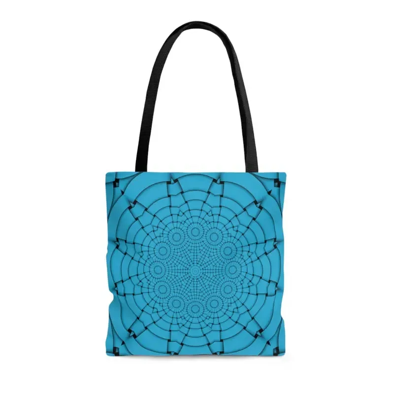 Blue Geometric Print Tote Bag that Turns Heads
