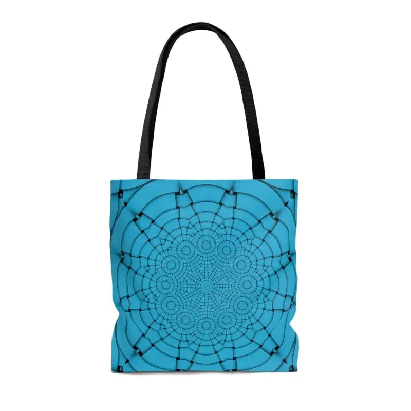 Blue Geometric Print Tote Bag that Turns Heads