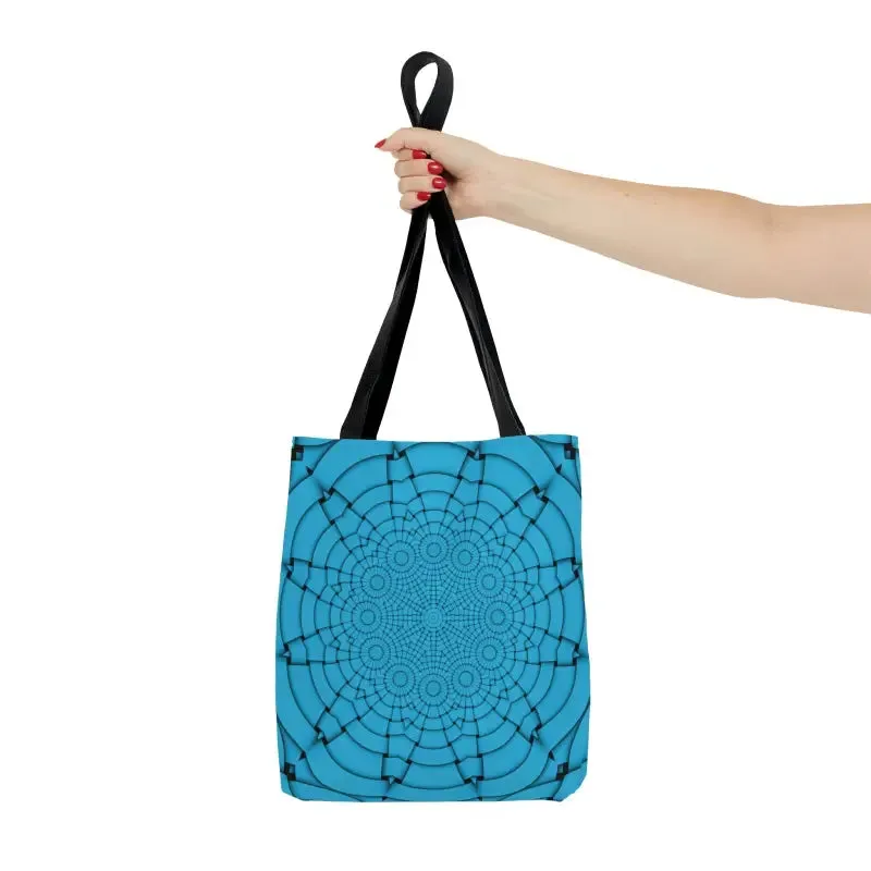 Blue Geometric Print Tote Bag that Turns Heads