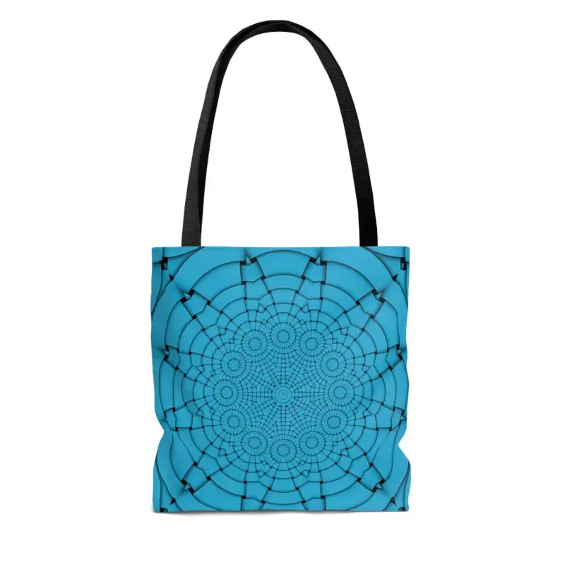 Blue Geometric Print Tote Bag that Turns Heads