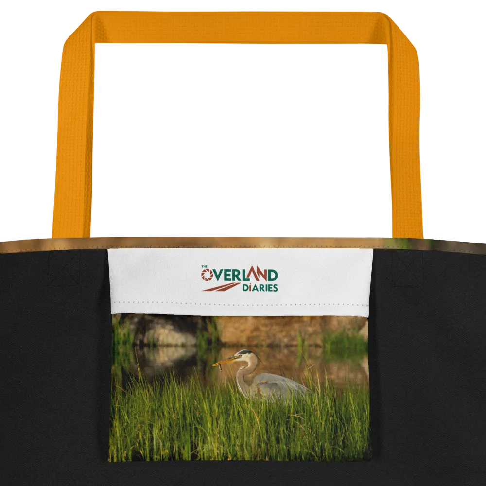 Blue Heron All-Over Print Large Tote Bag