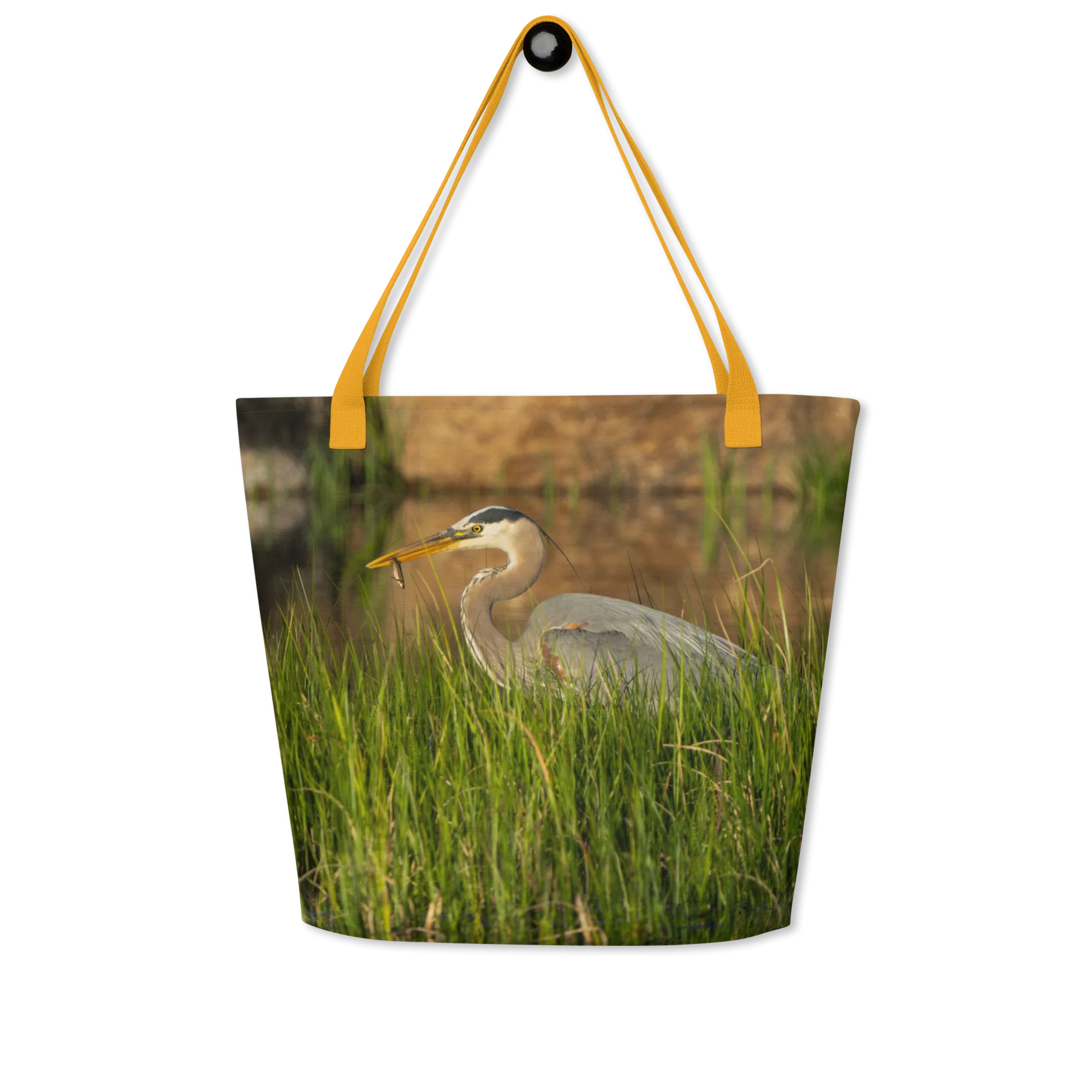 Blue Heron All-Over Print Large Tote Bag