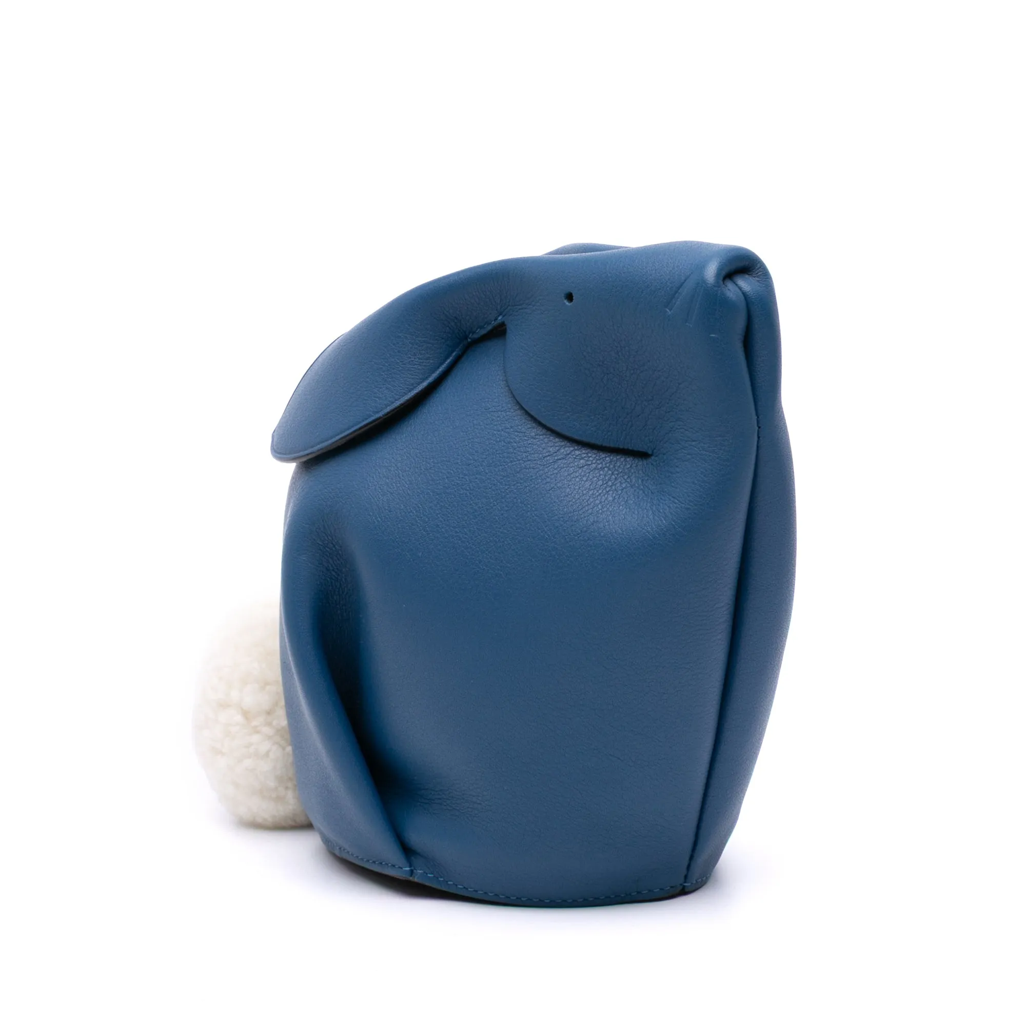 Blue LOEWE Mini Calfskin Shearling Bunny Crossbody
