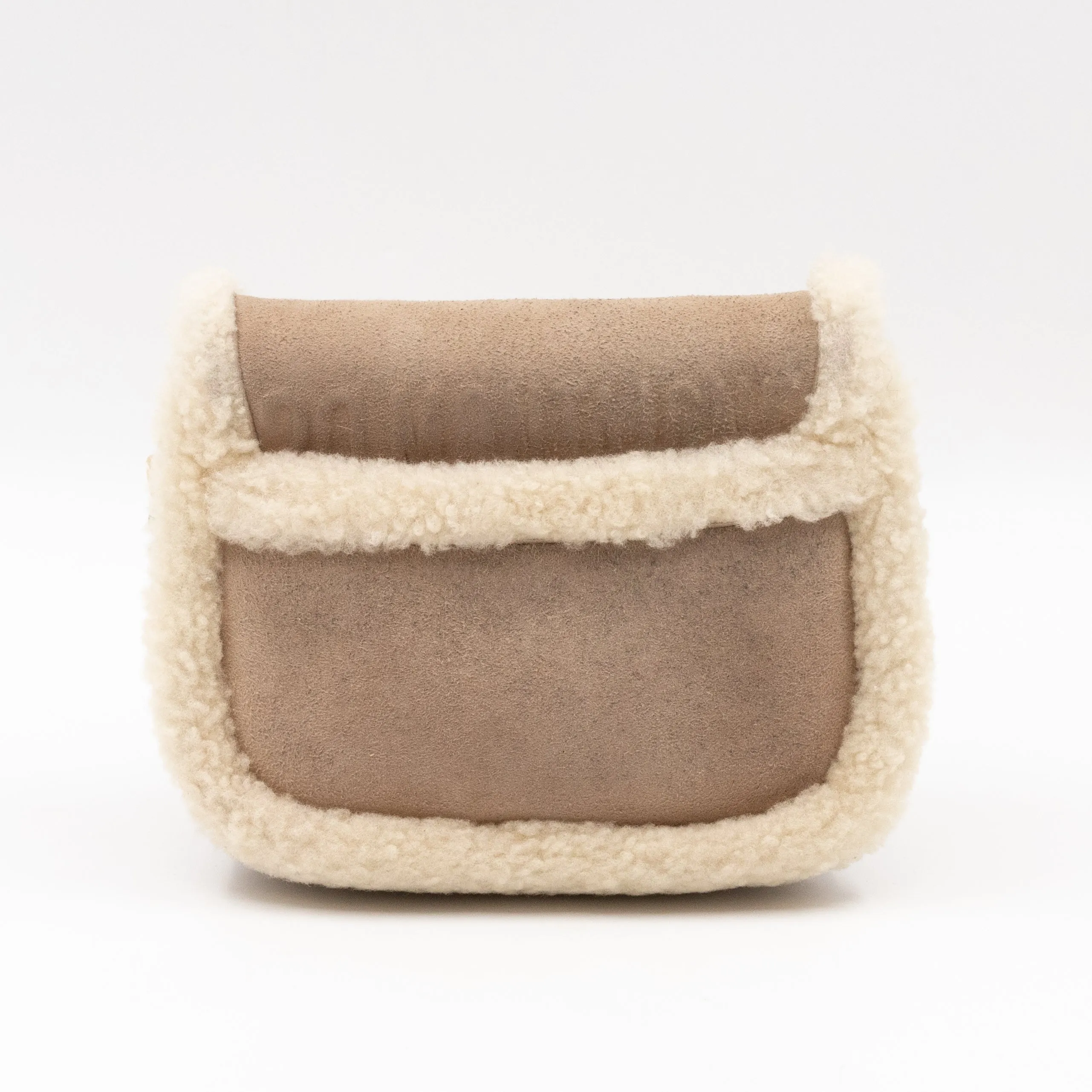 Bobby Small Flap Bag Beige Suede Neutral Shearling