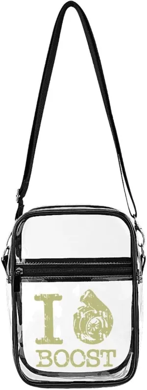 Boost Engine Car Racing Newborn Unisex Small Crossbody Bags Transparent Shoulder Bag Adjustable Strap Sling Bag
