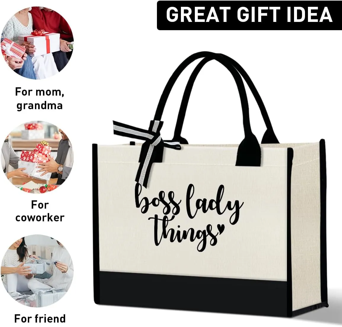 Boss Lady Tote Bags - Gifts for Women, Female Manager, Leader Birthday, Work Tote Bags